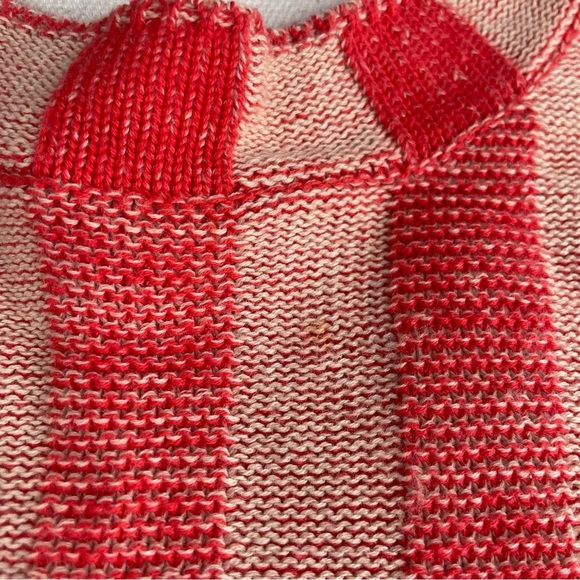 27 Miles Malibu Poppy Cotton Knit Crew Neck Sweater Faded Red Stripes Classic - Picture 6 of 9
